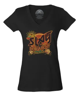 Women's Slay the Patriarchy Vneck T-Shirt - Feminist Shirt