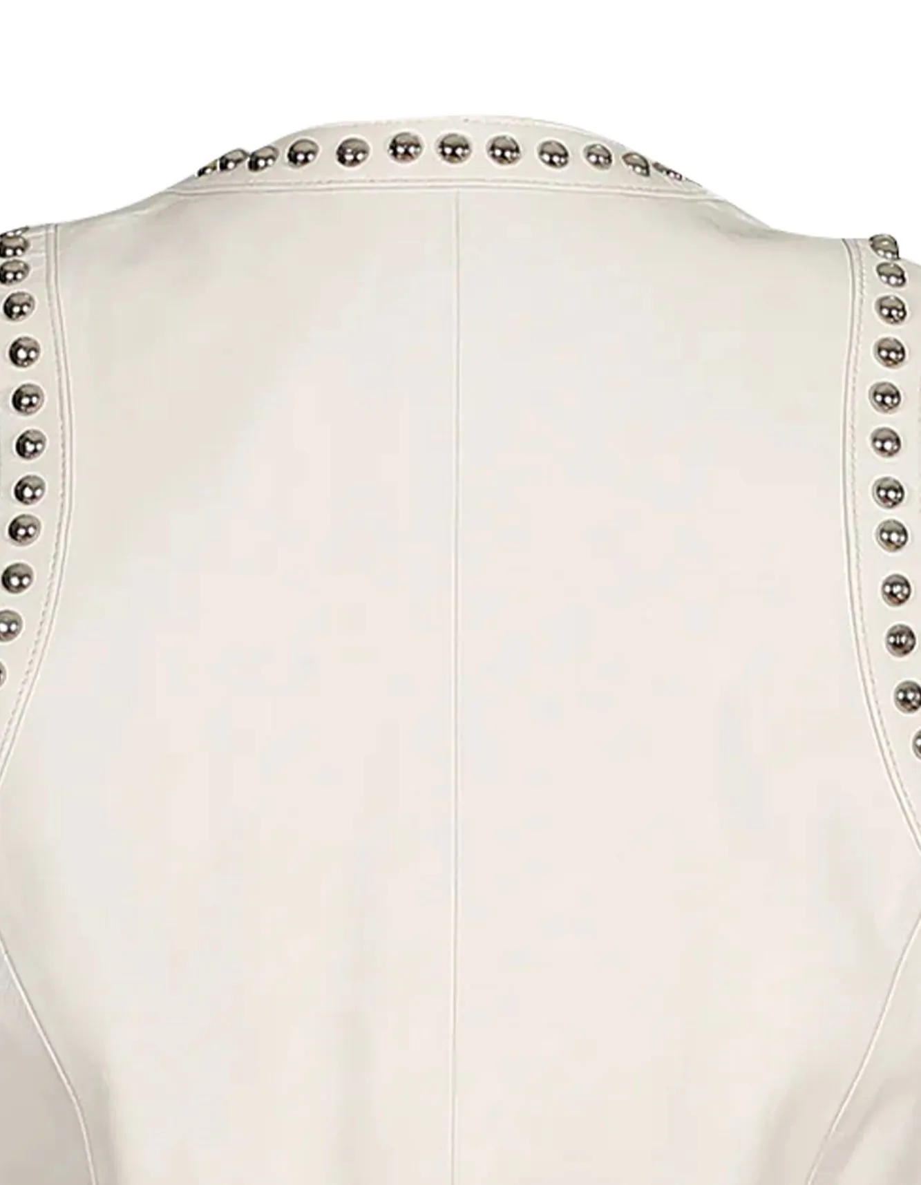 Women's White  Studded Leather Vest