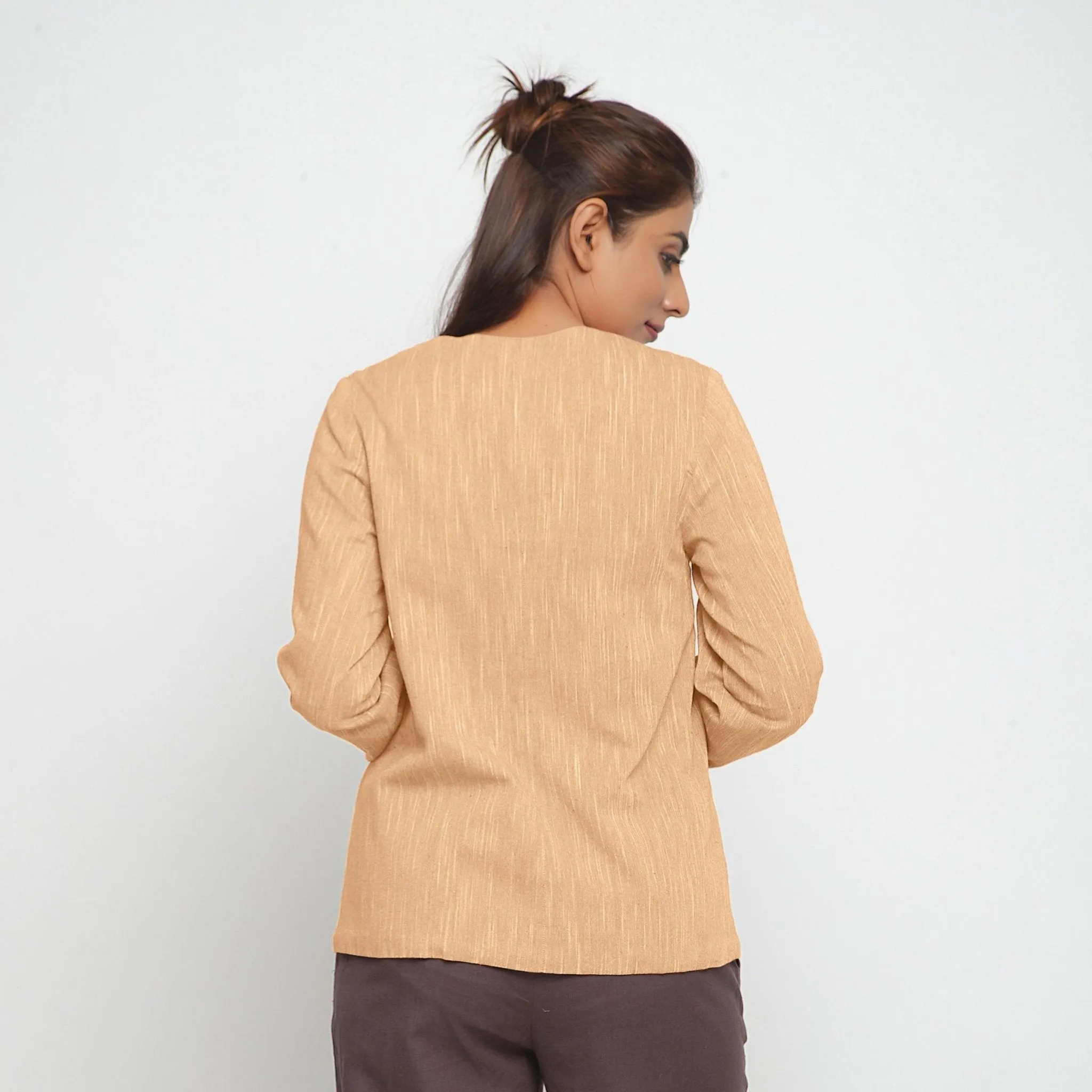 Yellow Warm Cotton Double-Breasted Short Jacket