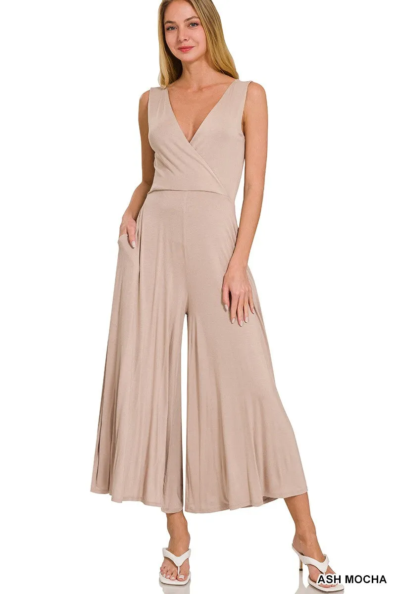 Zenana Sleeveless Cropped Jumpsuit