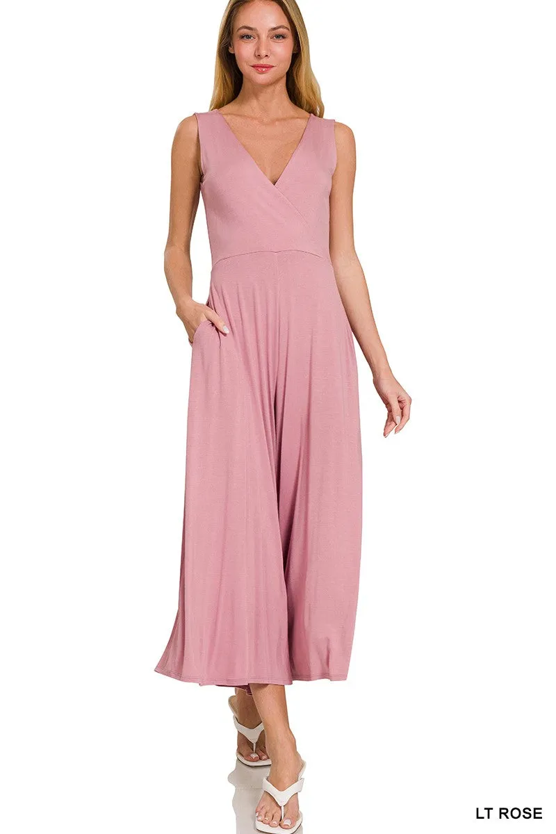 Zenana Sleeveless Cropped Jumpsuit